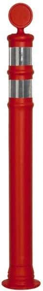 PRO-SAFE - 42" High x 4" Wide Reflective Delineator Post - Plastic, 2 Lbs, Fluorescent Orange - Eagle Tool & Supply