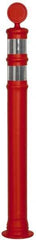 PRO-SAFE - 42" High x 4" Wide Reflective Delineator Post - Plastic, 2 Lbs, Fluorescent Orange - Eagle Tool & Supply