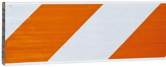 PRO-SAFE - 2 Inch Wide x 8 Inch High, Reflective, Plastic Barricade Rail - 3 Lbs., White and Orange - Eagle Tool & Supply