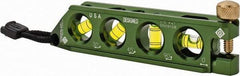 Greenlee - Magnetic 5-1/2" Long 4 Vial Torpedo Level - Aluminum, Green, 1 0°, 1 30°, 1 45° & 1 90° Vials - Eagle Tool & Supply