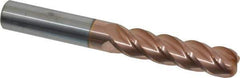 Accupro - 1/2", 4 Flute, Single End, Solid Carbide, 1/8" Corner Radius End Mill - 4" OAL, 40° Helix, Right Hand Flute, 2" LOC, Right Hand Cut - Eagle Tool & Supply