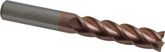 Accupro - 1/2", 4 Flute, Single End, Solid Carbide, 0.015" Corner Radius End Mill - 4" OAL, 40° Helix, Right Hand Flute, 2" LOC, Right Hand Cut - Eagle Tool & Supply