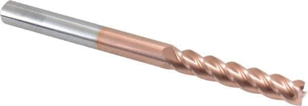 Accupro - 5/16", 4 Flute, Single End, Solid Carbide, 0.01" Corner Radius End Mill - 4" OAL, 40° Helix, Right Hand Flute, 1-5/8" LOC, Right Hand Cut - Eagle Tool & Supply