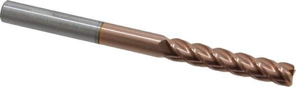Accupro - 5/16", 4 Flute, Single End, Solid Carbide, 0.03" Corner Radius End Mill - 4" OAL, 40° Helix, Right Hand Flute, 1-5/8" LOC, Right Hand Cut - Eagle Tool & Supply