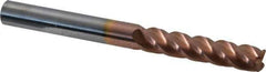 Accupro - 3/8", 4 Flute, Single End, Solid Carbide, 0.03" Corner Radius End Mill - 4" OAL, 40° Helix, Right Hand Flute, 1-3/4" LOC, Right Hand Cut - Eagle Tool & Supply
