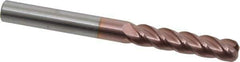 Accupro - 3/8", 4 Flute, Single End, Solid Carbide, 0.09" Corner Radius End Mill - 4" OAL, 40° Helix, Right Hand Flute, 1-3/4" LOC, Right Hand Cut - Eagle Tool & Supply