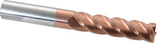 Accupro - 3/4", 4 Flute, Single End, Solid Carbide, 0.06" Corner Radius End Mill - 6" OAL, 40° Helix, Right Hand Flute, 3" LOC, Right Hand Cut - Eagle Tool & Supply