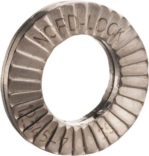 Nord-Lock - 1/2", 1.008" OD, Uncoated, Stainless Steel Wedge Lock Washer - Grade 316L, 0.522 to 0.538" ID - Eagle Tool & Supply