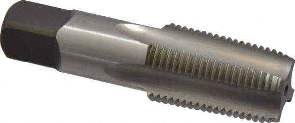 Kennametal - 1/2-14 NPT Thread, 4 Flute Standard Pipe Tap - 3-1/8" OAL, 1.656" Thread Length, 11/16" Shank Diam, Bright Finish, High Speed Steel - Exact Industrial Supply