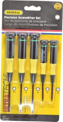 General - 5 Piece T6 to T10 Micro Handle Torx Driver Set - T6, T7, T8, T9, T10 - Eagle Tool & Supply