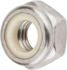 Value Collection - M10x1.50 Metric Coarse 18-8 & Austenitic Grade A2 Hex Lock Nut with Nylon Insert - 10mm High, Uncoated - Eagle Tool & Supply