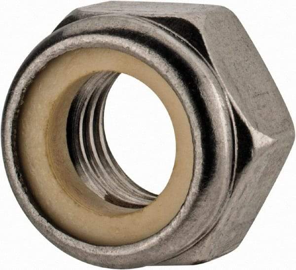 Value Collection - M12x1.75 Metric Coarse 18-8 & Austenitic Grade A2 Hex Lock Nut with Nylon Insert - 12mm High, Uncoated - Eagle Tool & Supply