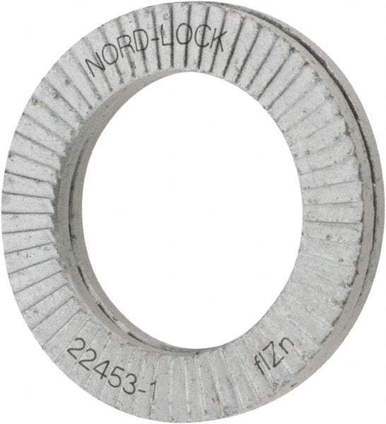 Nord-Lock - 5/8", Zinc Flake, Steel Wedge Lock Washer - Grade 2, 0.662 to 0.678" ID - Eagle Tool & Supply
