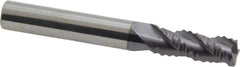 Accupro - 5/16" Diam, Coarse Pitch, 3/4" LOC, 3 Flute Solid Carbide Roughing Square End Mill - AlTiN Finish, 2-1/2" OAL, 5/16" Shank Diam, Single End, Centercutting, 30° Helix - Eagle Tool & Supply