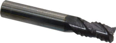 Accupro - 5/16" Diam, Coarse Pitch, 1/2" LOC, 3 Flute Solid Carbide Roughing Square End Mill - AlTiN Finish, 2" OAL, 5/16" Shank Diam, Single End, Centercutting, 30° Helix - Eagle Tool & Supply