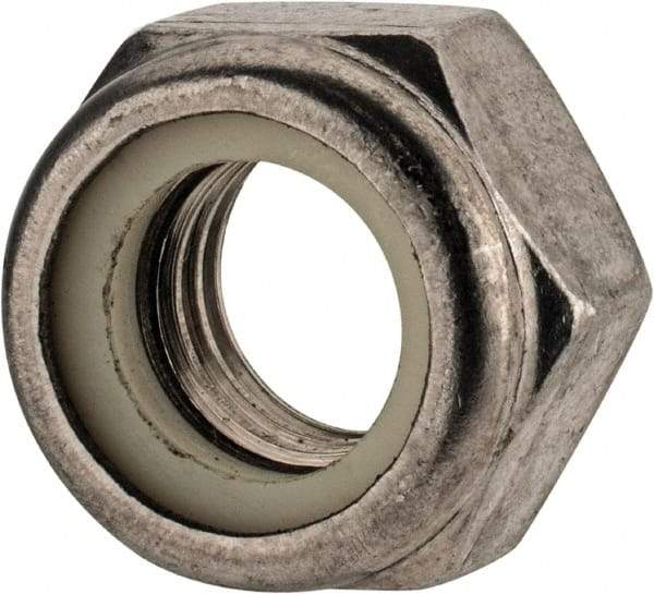 Value Collection - M14x2.00 Metric Coarse 18-8 & Austenitic Grade A2 Hex Lock Nut with Nylon Insert - 14mm High, Uncoated - Eagle Tool & Supply