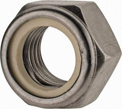 Value Collection - M20x2.50 Metric Coarse 18-8 & Austenitic Grade A2 Hex Lock Nut with Nylon Insert - 20mm High, Uncoated - Eagle Tool & Supply