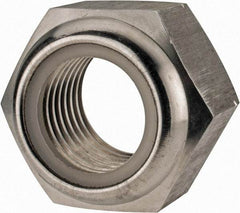 Value Collection - M33x3.50 Metric Coarse 18-8 & Austenitic Grade A2 Hex Lock Nut with Nylon Insert - 33mm High, Uncoated - Eagle Tool & Supply