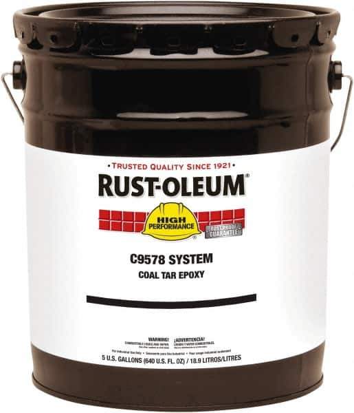 Rust-Oleum - 5 Gal Can Gloss Black Epoxy - 100 to 130 Sq Ft/Gal Coverage, 294 g/L VOC Content - Eagle Tool & Supply