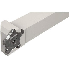Iscar - External Thread, 0.77mm Max Cut of Depth, 5.3" OAL, Left Hand Indexable Grooving Cutoff Toolholder - 1" Shank Height x 1" Shank Width, Penta Insert Style, PCH Toolholder Style, Series PentaCut - Eagle Tool & Supply