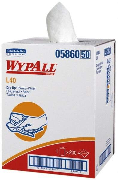 WypAll - Dry General Purpose Wipes - Small Roll, 42" x 19-1/2" Sheet Size, White - Eagle Tool & Supply