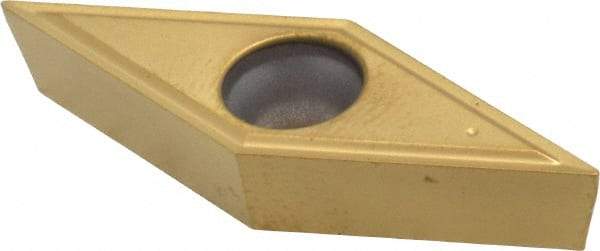 Kennametal - VBMT330.5 LF Grade KT315 Cermet Turning Insert - TiN/TiCN/TiN Finish, 35° Diamond, 3/8" Inscr Circle, 3/16" Thick, 0.0079" Corner Radius - Eagle Tool & Supply