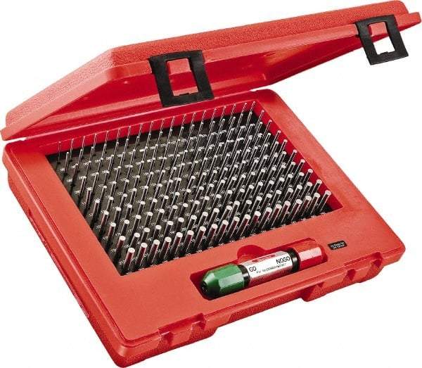 Starrett - 190 Piece, 0.061-0.25 Inch Diameter, Steel, Plug and Pin Gage Set - Minus 0.0002 Inch Tolerance, Class ZZ - Eagle Tool & Supply