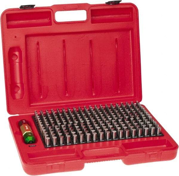 Starrett - 250 Piece, 0.251-0.5 Inch Diameter, Steel, Plug and Pin Gage Set - Minus 0.0002 Inch Tolerance, Class ZZ - Eagle Tool & Supply