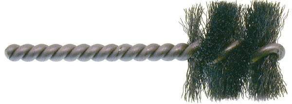 Osborn - 1" Long x 1-1/4" Diam Steel Internal Brush - Single Spiral, 3-1/2" OAL, 0.008" Wire Diam, 1/4" Shank Diam - Eagle Tool & Supply