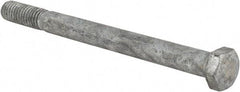 Value Collection - 3/8-16 UNC, 4-1/2" Length Under Head Hex Head Cap Screw - Partially Threaded, Grade 5 Steel, Hot Dipped Galvanized Finish, 9/16" Hex - Eagle Tool & Supply