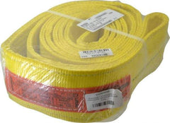 Lift-All - 6' Long x 4" Wide, 20,700 Lb Vertical Capacity, 2 Ply, Polyester Web Sling - 16,500 Lb Choker Capacity, Yellow - Eagle Tool & Supply