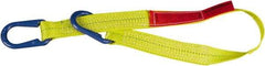 Lift-All - 16' Long x 4" Wide, 11,500 Lb Vertical Capacity, 2 Ply, Polyester Web Sling - 9,200 Lb Choker Capacity, Yellow - Eagle Tool & Supply