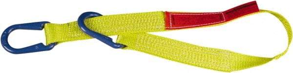 Lift-All - 20' Long x 3" Wide, 8,600 Lb Vertical Capacity, 2 Ply, Nylon Web Sling - 6,900 Lb Choker Capacity, Yellow - Eagle Tool & Supply