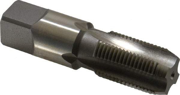 Kennametal - 3/8-18 NPS Thread, 4 Flute Standard Pipe Tap - 2-9/16" OAL, 1-1/16" Thread Length, 0.7" Shank Diam, Bright Finish, High Speed Steel - Exact Industrial Supply