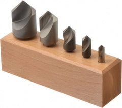 Keo - 5 Piece, 1/4 to 1" Head Diam, 90° Included Angle, Single End Countersink Set - Eagle Tool & Supply