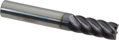 Accupro - 3/8", 7/8" LOC, 3/8" Shank Diam, 2-1/2" OAL, 6 Flute, Solid Carbide Square End Mill - Single End, AlTiN Finish, Spiral Flute, 40° Helix, Centercutting, Right Hand Cut, Right Hand Flute - Eagle Tool & Supply