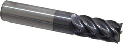 Accupro - 5/8", 1-1/4" LOC, 5/8" Shank Diam, 3-1/2" OAL, 6 Flute, Solid Carbide Square End Mill - Single End, AlTiN Finish, Spiral Flute, 40° Helix, Centercutting, Right Hand Cut, Right Hand Flute - Eagle Tool & Supply