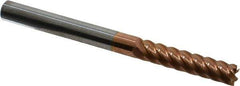 Accupro - 1/4", 1-1/8" LOC, 1/4" Shank Diam, 3" OAL, 6 Flute, Solid Carbide Square End Mill - Single End, TiCN Finish, Spiral Flute, 40° Helix, Centercutting, Right Hand Cut, Right Hand Flute - Eagle Tool & Supply