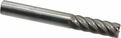 Accupro - 3/8", 1-1/8" LOC, 3/8" Shank Diam, 3" OAL, 6 Flute, Solid Carbide Square End Mill - Single End, Uncoated, Spiral Flute, 40° Helix, Centercutting, Right Hand Cut, Right Hand Flute - Eagle Tool & Supply