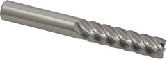 Accupro - 1/2", 2" LOC, 1/2" Shank Diam, 4" OAL, 6 Flute, Solid Carbide Square End Mill - Single End, Uncoated, Spiral Flute, 40° Helix, Centercutting, Right Hand Cut, Right Hand Flute - Eagle Tool & Supply