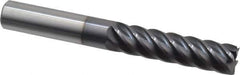 Accupro - 1/2", 2" LOC, 1/2" Shank Diam, 4" OAL, 6 Flute, Solid Carbide Square End Mill - Single End, AlTiN Finish, Spiral Flute, 40° Helix, Centercutting, Right Hand Cut, Right Hand Flute - Eagle Tool & Supply