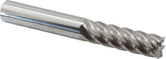 Accupro - 5/8", 2-1/8" LOC, 5/8" Shank Diam, 4-5/8" OAL, 6 Flute, Solid Carbide Square End Mill - Single End, Uncoated, Spiral Flute, 40° Helix, Centercutting, Right Hand Cut, Right Hand Flute - Eagle Tool & Supply