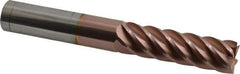 Accupro - 5/8", 2-1/8" LOC, 5/8" Shank Diam, 4-5/8" OAL, 6 Flute, Solid Carbide Square End Mill - Single End, TiCN Finish, Spiral Flute, 40° Helix, Centercutting, Right Hand Cut, Right Hand Flute - Eagle Tool & Supply