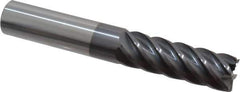 Accupro - 3/4", 2-1/4" LOC, 3/4" Shank Diam, 5" OAL, 6 Flute, Solid Carbide Square End Mill - Single End, AlTiN Finish, Spiral Flute, 40° Helix, Centercutting, Right Hand Cut, Right Hand Flute - Eagle Tool & Supply