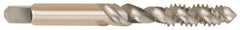 Cleveland - M12x1.75 3 Flute 2B Bottoming Spiral Flute Tap - High Speed Steel, Bright Finish, 3-3/8" OAL, Right Hand Flute, Right Hand Thread, D6, Series 1094 - Eagle Tool & Supply
