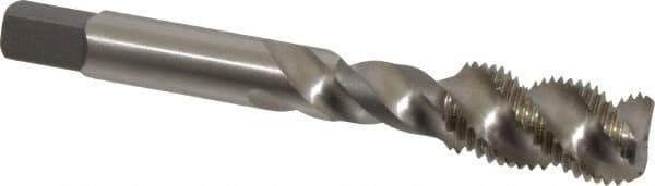 Kennametal - 1/2-20 UNF 3 Flute 3B Bottoming Spiral Flute Tap - Vanadium High Speed Steel, Bright Finish, 3.38" OAL, Right Hand Flute, Right Hand Thread, H3 - Eagle Tool & Supply