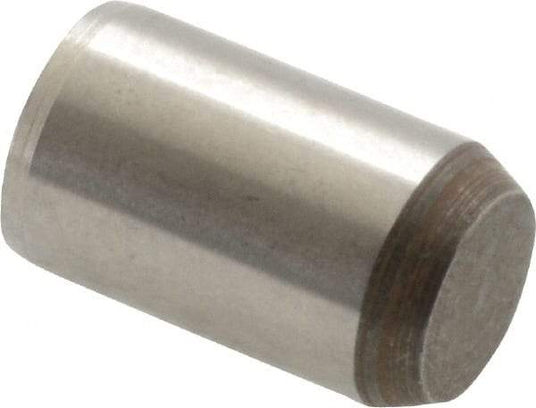 Made in USA - 3/8" Diam x 5/8" Pin Length 416 Stainless Steel Precision Dowel Pin - Passivated Finish, C 36-42 Hardness, 2 Beveled End - Eagle Tool & Supply