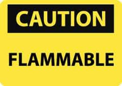 NMC - "Caution - Flammable", 10" Long x 14" Wide, Aluminum Safety Sign - Rectangle, 0.04" Thick, Use for Hazardous Materials - Eagle Tool & Supply