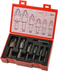 Keo - 7 Piece, 1/4 to 1" Head Diam, 60° Included Angle, Single End Countersink Set - Eagle Tool & Supply