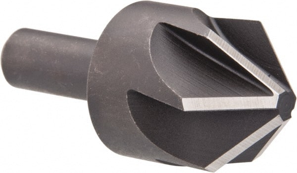 Keo - 1-1/4" Head Diam, 1/2" Shank Diam, 6 Flute 90° High Speed Steel Countersink - Eagle Tool & Supply